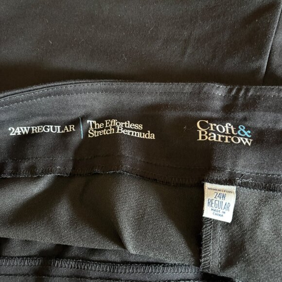 Croft & Barrow Womens Bermuda Shorts Size 24W Regular Black Stretch Slimming NEW - Picture 4 of 10